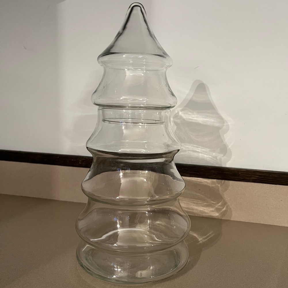 Vintage Anchor Hocking Clear Glass Christmas Tree